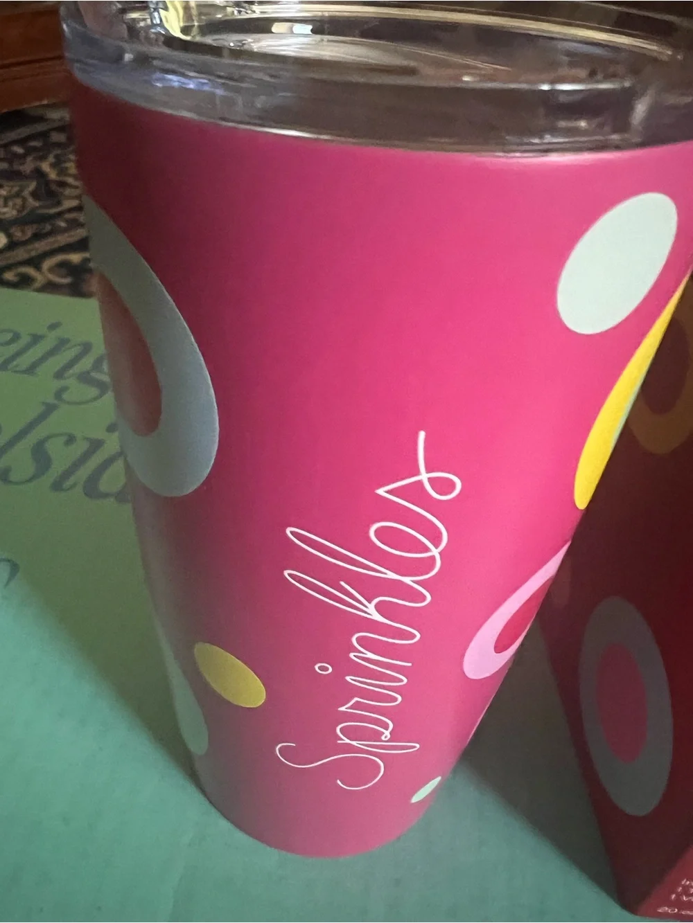 Hot Pink Party Tumbler with Polka Dot Accents